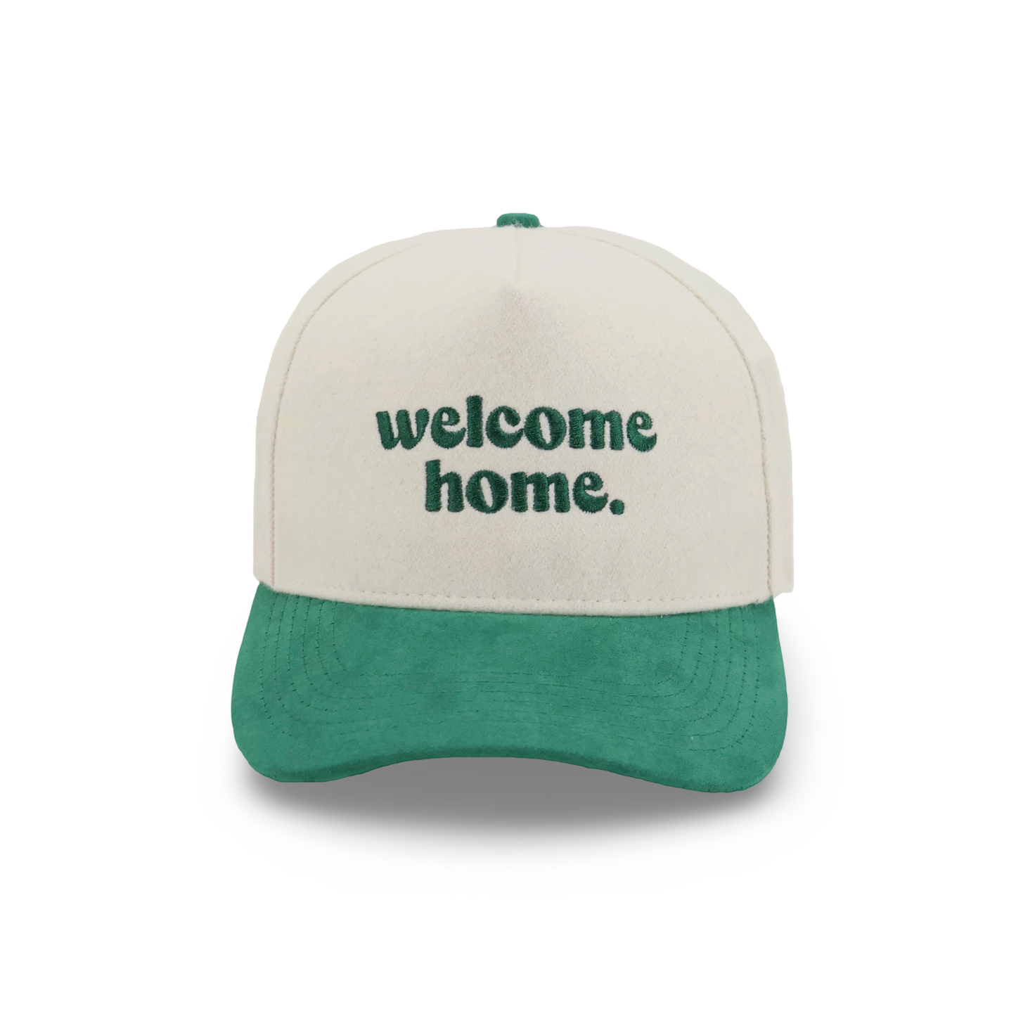 welcome home hat - bone + green