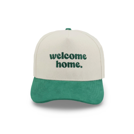 welcome home hat - bone + green