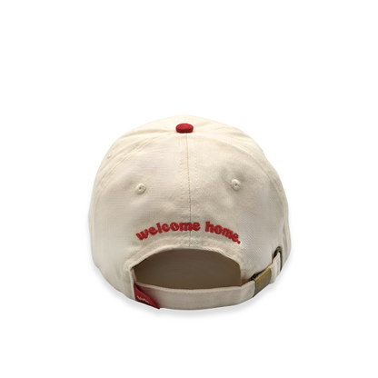 tired hat - bone + red