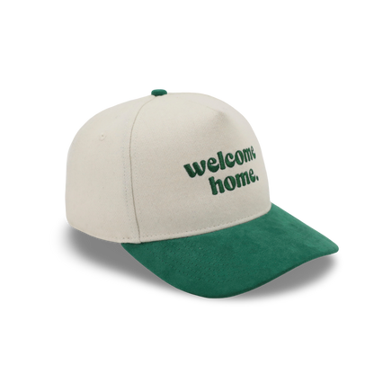 welcome home hat - bone + green