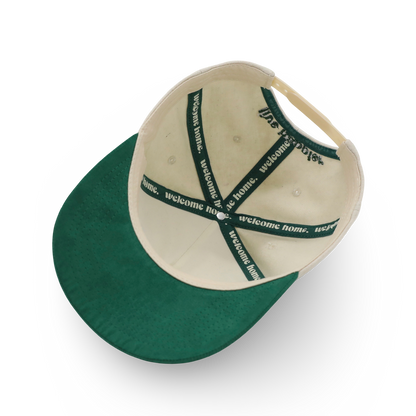 welcome home hat - bone + green