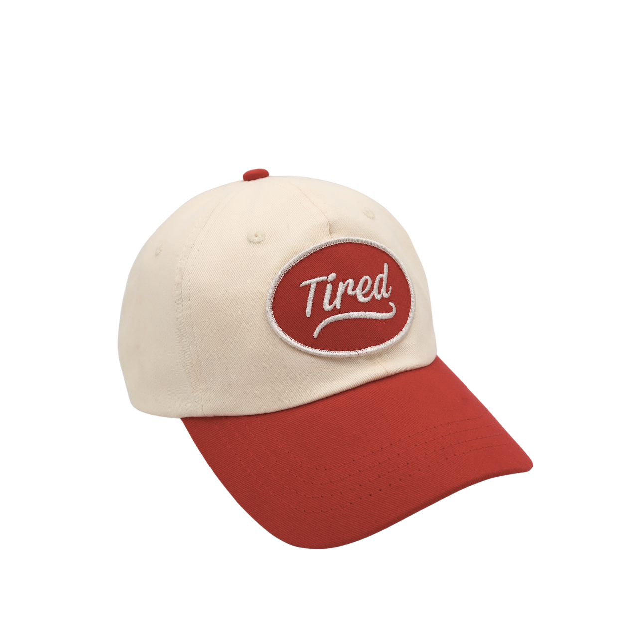 tired hat - bone + red
