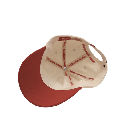 tired hat - bone + red
