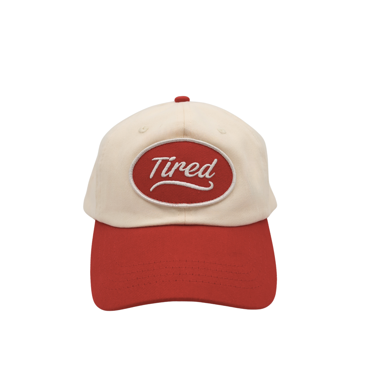 tired hat - bone + red