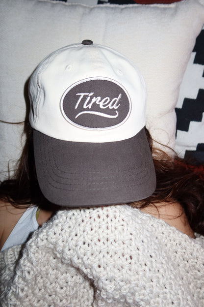 tired hat - bone + vintage black